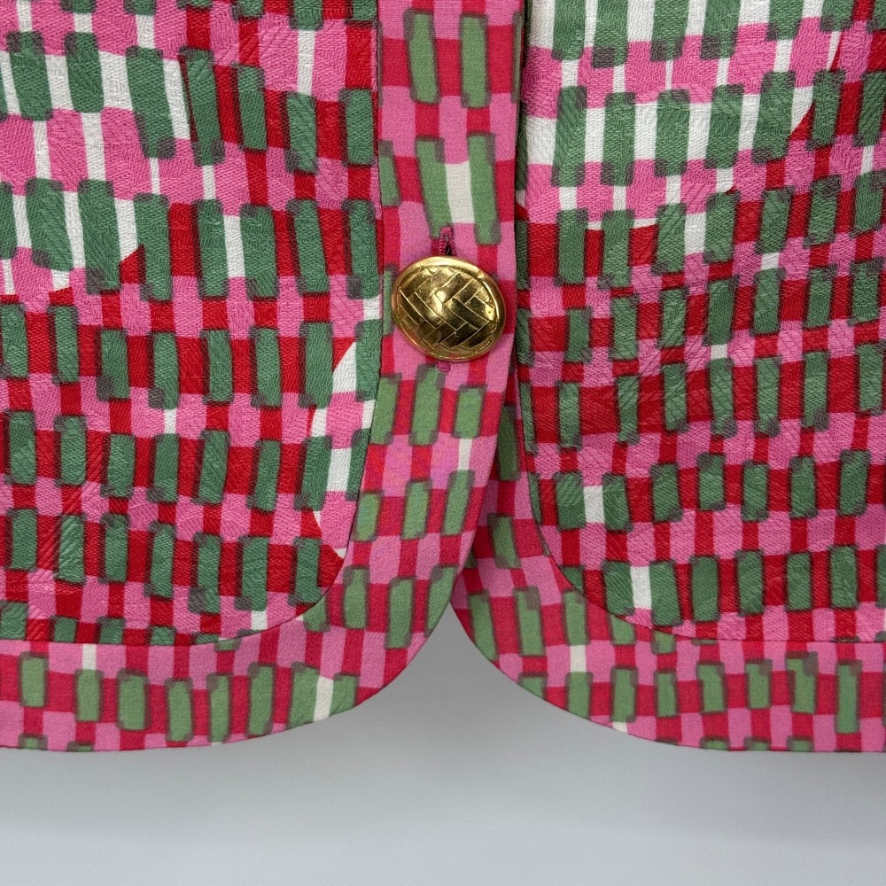Anne Crimmins Skirt Suit Set Womens 12 Pink Geometric Coquette Vintage - Picture 9 of 16